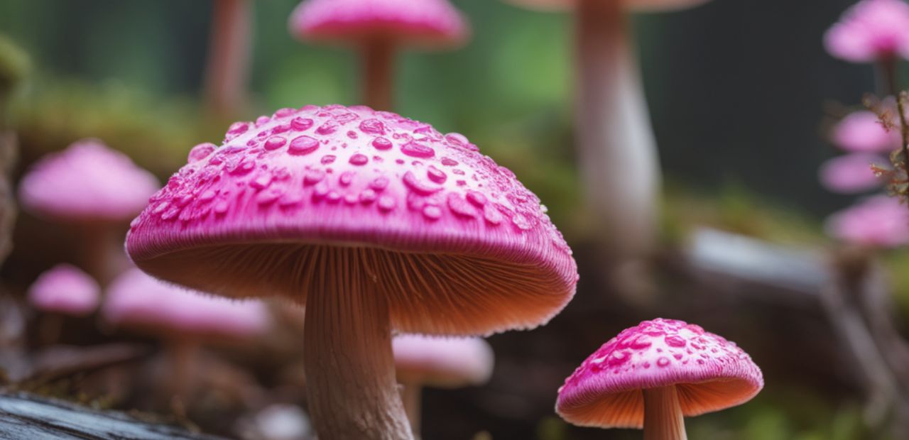 pink mushrooms exist